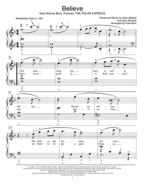 believe sheet music|believe polar express sheet music.